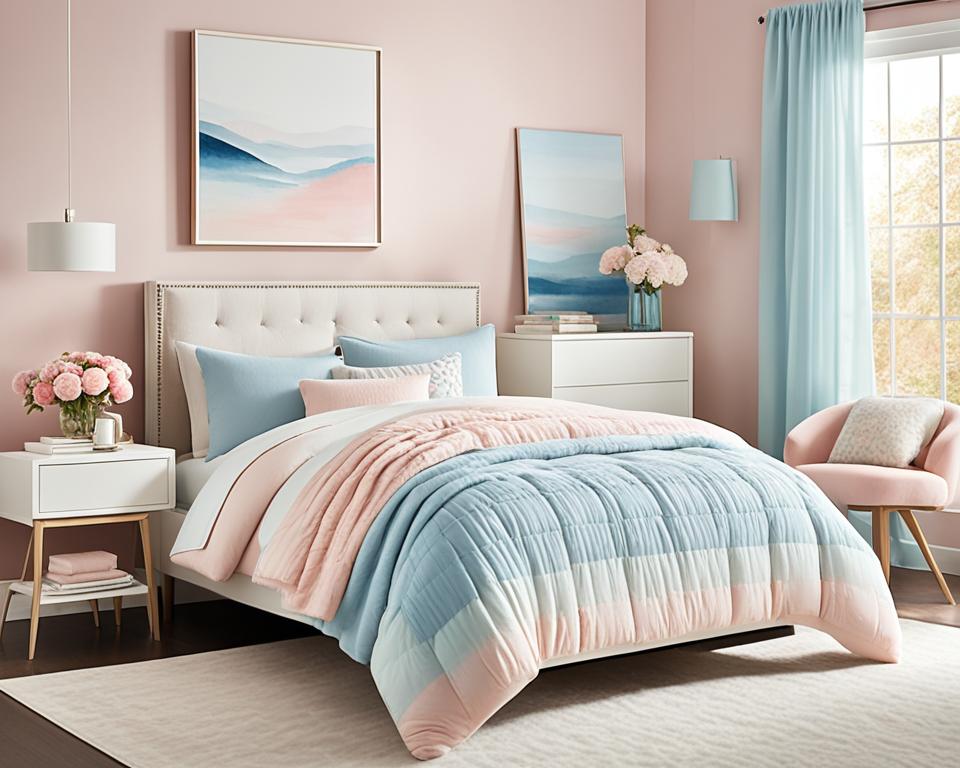 Cozy pastel bedroom