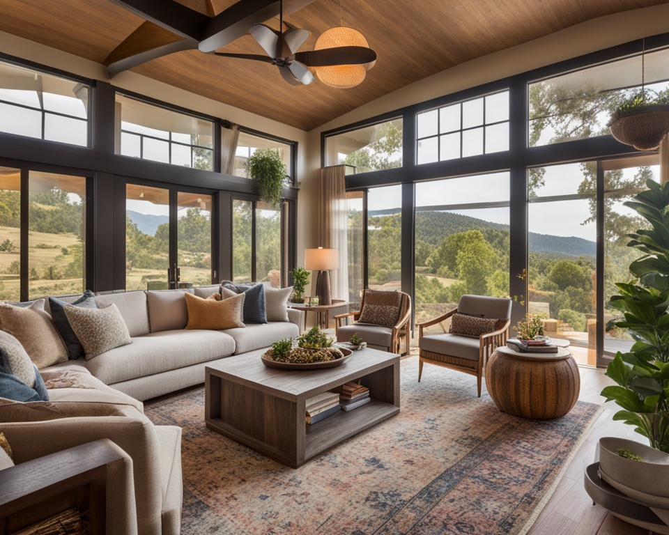 cozy open plan living room