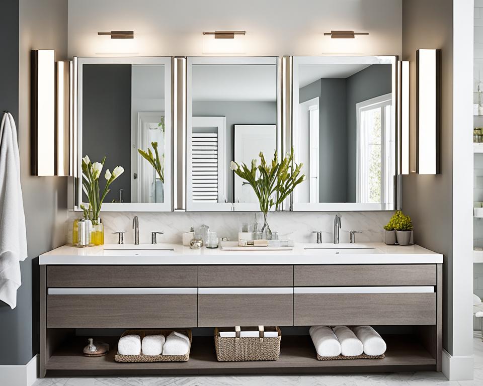 double vanity bathroom storage