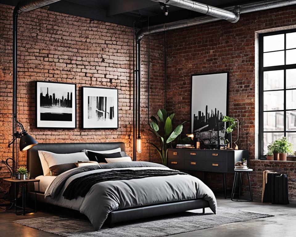 industrial accents grunge bedroom