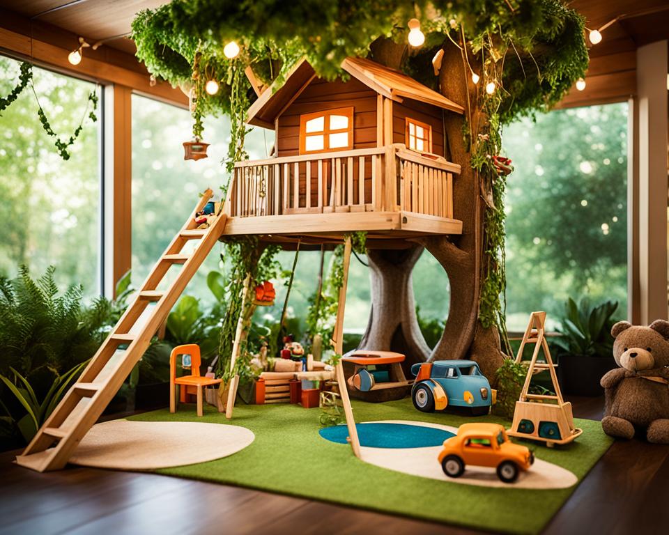 natural elements in kids play area