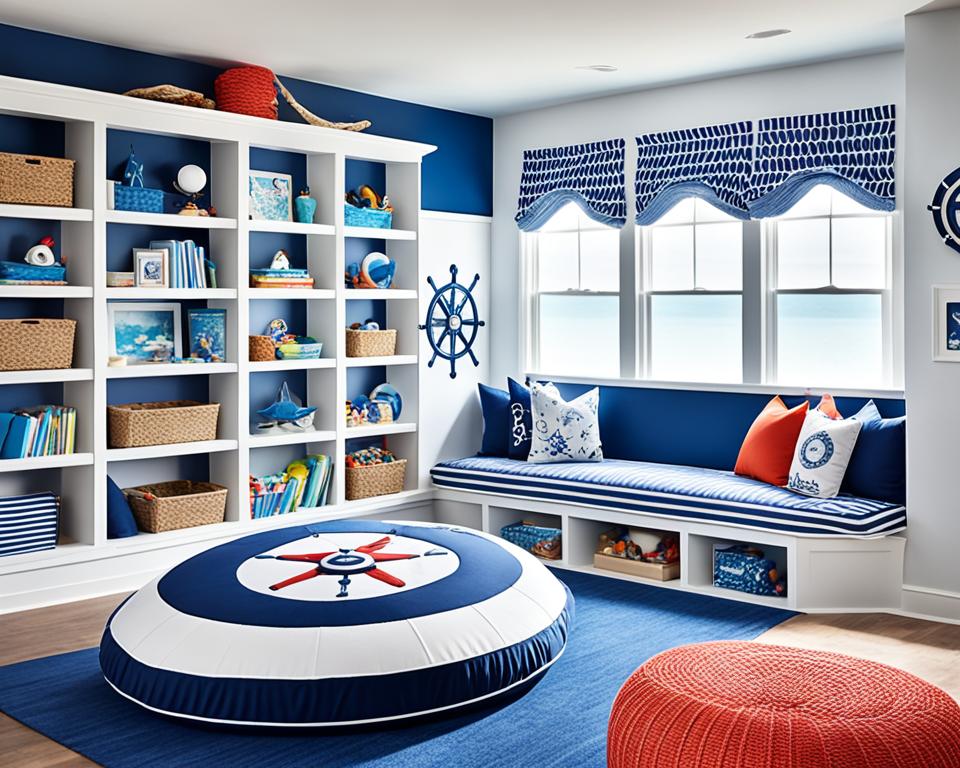 nautical-themed kids playroom